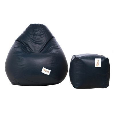 Combo Classic XXXL Bean Bag & Square Footstool with Beans 