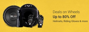 Deals On wheels Upto 80% off on helmets,gloves and more